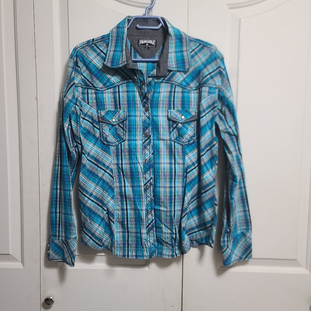 Pandhandle Blue Plaid Shirt